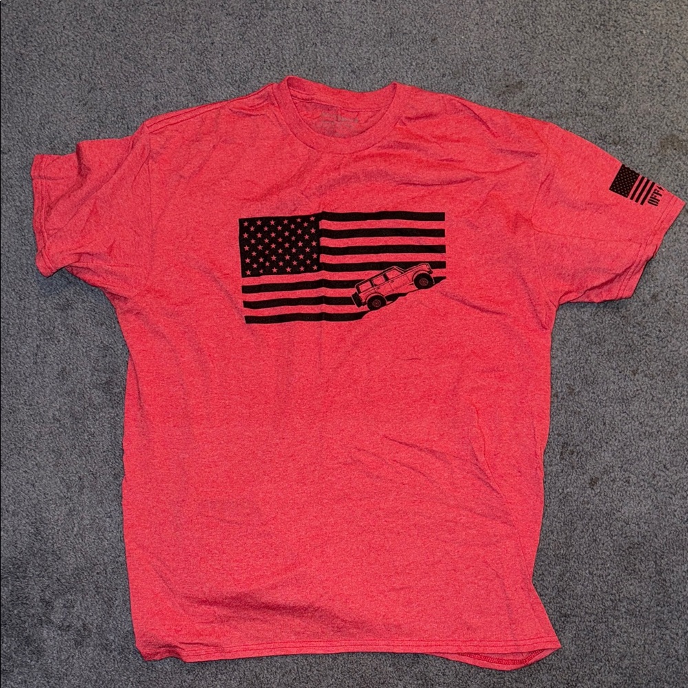Off chamber apparel Bronco T-Shirt with American Flag Design